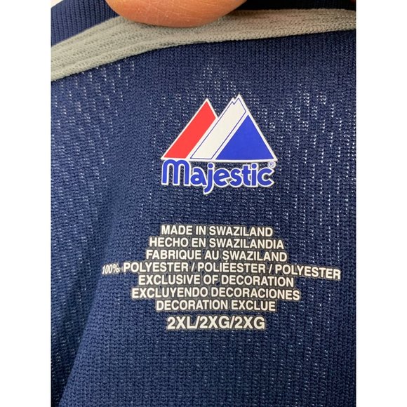 New York Yankees Jersey Size 2XL Spell Out Majestic Blue Retro 6534 Mens - Picture 4 of 8